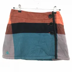 ルコックゴルフ スカート ライトブルー×オレンジ×黒 裏ボア  レディース 9 ゴルフウェア le coq sportif