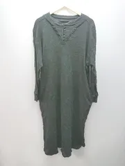 ◇ AMERICANHOLIC アメリカンホリック 無地 ニット生地 シンプル ロング丈 ワンピース サイズL ブラック レディース E  【1308160030387】