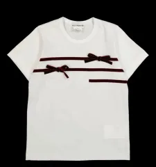 美品 COMME des GARCONS リボン Tシャツ S ホワイト 白 COMME des GARCONS - リボンTシャツの通販 by はしこ's shop