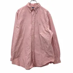 Ralph Lauren 長袖 シャツ Lサイズ ラルフローレン 刺繍 ボタンダウンシャツ カスタムフィット ピンク 古着卸 アメリカ仕入 t2408-3596