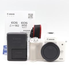 【美品】Canon ミラーレス一眼カメラ EOS Kiss M2 ボディー ホワイト KISSM2WH-BODY