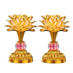 光る蓮の花 蓮の花 仏花 ロータス 蓮華 2個セット 神前用灯籠 USB はすはな インテリア照明 お盆 仏壇 仏具 仏壇 仏前 蓮花 法事 法要 お彼岸 葬式 蓮華灯 命日 霊前灯 (金02(2個セット）)