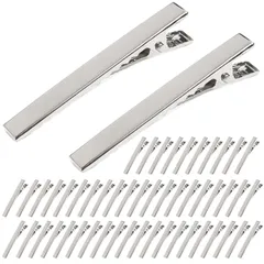 ヘアクリップ 約50個入り ヘアピン やっとこピン 髪留め 金具 パーツ シルバー 5.6cm NYANDELMO [シルバー] [5.6cm(ステンレス製)]