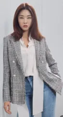 SHESMISS(シーズミス) ダブルライン フリンジデコレーション ツイード ジャケット 55 サイズ 新品