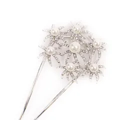 髪飾り 成人式 振袖 前撮り 袴 花 浴衣 夏祭り 花火大会 シルバー 銀色 パール ラインストーン キラキラ おしゃれ フォーマル No.9-4445