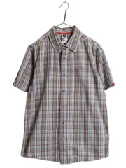 【お得なクーポン配布中!】 ノースフェイス チェック 半袖 シャツ メンズ M アウトドア コットン マルチカラー カジュアル きれいめ ワンポイント ポケット付き 薄手