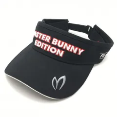 【美品】マスターバニー サンバイザー 黒×白 立体ロゴ FR  ゴルフウェア MASTER BUNNY EDITION