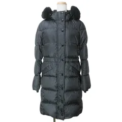 極美品コーチダウンコートワンポイントAラインラムファー付き黒M