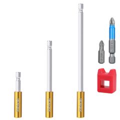 【迅速発送】Richcat 六角軸 延長ビット 60MM/100MM/150MM 1/4インチ 6.35MM 六角シャンク磁気ドリル ソケット六角延長 バー 電動ドライバー インパクト 工具 エクステンション ビット 3本セット