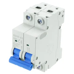 uxcell 1個 ミニチュアサーキットブレーカー 2P 63A AC 110V DZ47-63 DINレールマウント切断スイッチ サーキットブレーカー 保護 サーマル磁気トリップ 短絡保護 過負荷 青