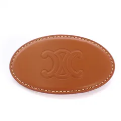 【超美品】CELINE バレッタ　箱付き CELINE - 極美品◎CELINE セリーヌ トリオンフ レザーバレッタ