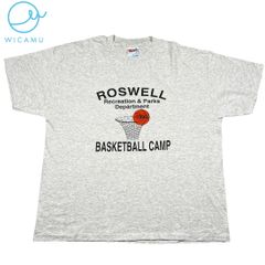【希少】90s Hanes HEAVYWEIGHT 50/50 Tシャツ XL USA製 シングルステッチ Roswell Basketball Camp バスケ イベントTシャツ