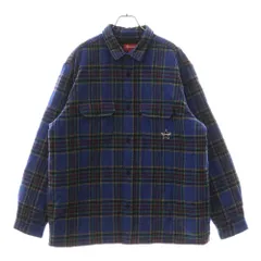 SUPREME (シュプリーム) 21AW Quilted Plaid Flannel Shirt キルテッドプレイドフランネルシャツ 中綿入りチェック長袖シャツ ブルーのサムネイル