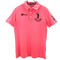 パーリーゲイツ ゴルフ 半袖 ポロシャツ 3 ピンク PEARLY GATES 鹿の子地 メンズ 古着 【240412】 メール便可