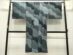 平和屋着物＃道中着　作家物　麗羅　道長文　反端付き　ロング丈　正絹　逸品　CAAW4979dy