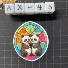 방수 스티커 팬더 스테인드 글라스 스타일 일러스트 AX-45