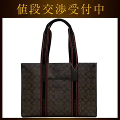 コーチ トートバッグ f-22401 ブラウン ブラック シグネチャー