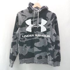 ◇ UNDER ARMOUR アンダーアーマー カモフラ ロゴプリント 長袖 パ－カ－ サイズS/M ブラック グレ－ レディース メンズ E  【1402200014341】