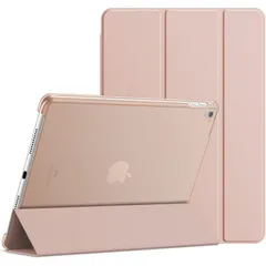 Pro iPad 9.7 ケース レザー 三つ折スタンド JEDirect オートスリープ機能 スマートカバー (ローズゴールド)