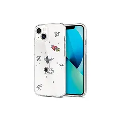 Kunyehdo スマホケース iPhone 14 ケース カバー 対応 iPhoneケース 可?い 宇宙飛行士 ひこう fly アニメ 宇宙 人気 おしゃれ 韓国 お洒落 ソフト TPU 背面ケース おもしろ かわいい 薄型 スリム 耐衝撃 軽量 惑星  0