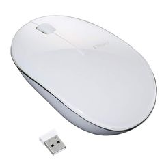 Digio2 ワイヤレスマウス 薄型 3ボタンBlue LED ホワイト Z2403