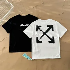 Off-White2024ss 春夏OW新作バックブラシペンブラシ矢印スタイル半袖Tシャツ