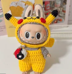 新品　Labubu 洋服 ハンドメイド ピカチュウ風 一点物　着ぐるみ　手編み