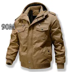 [90M]秋冬 コーデ メンズ  服 シンプル ファッション オシャレ 大人 かっこいい 大きいサイズ ストリート 紳士服 ミリタリー ジャケット アウター マルチ ポケット アウトドア 綿 カジュアル ワーク ジャケット アウター フード付き トップス 