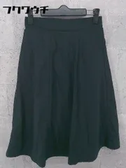 ◇ AS KNOW AS アズノゥアズ ストライプ 膝下丈 フレア スカート サイズM ブラック レディース 【中古】 【1002801124885】