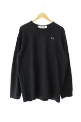 コムデギャルソン COMME des GARCONS PLAY プレイ BLACK HEART L/S T-SHIRT 刺繍 ブラック ハート 長袖 Tシャツ ロンT カットソー AZ-T120 XXL 黒 ブラック ブランド古着ベクトル 中古250109