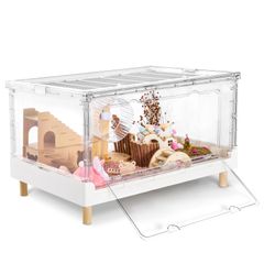 新品 Ruexue ハムスターケージ＆モルモット、小動物ペット用の完全透明でエコフレンドリーな大型アクリルケージ、例えば:ヒゲトカゲ、ネズミ、ハリネズミ、カメレオン、イグアナなど
