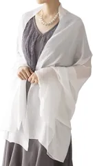 AUNI(アウニイ) パーティー ストール ショール マフラー 結婚式 レディース ホワイト( U，ホワイト)