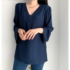 Vネックベルスリーブブラウス　メーカー希望小売価格4,200円【Bifrost】