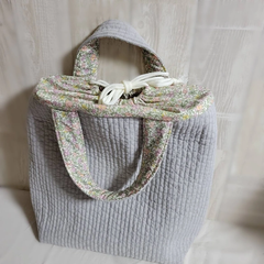 ヌビバッグ ヌビ マチ付 リバティ 花柄 グレー バッグ 韓国 キルト NUBI