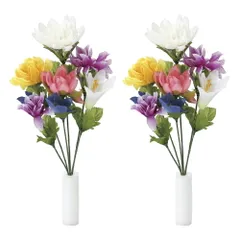 光触媒仏花 仏花ハス2個セット お供え 花 造花 お盆 お彼岸 仏壇 法事 弔花 仏間 墓参り 墓前 仏前 枯れない アレンジメント Mサイズ