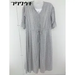 ◇ RAY CASSIN レイカズン 花柄 長袖 ロング ワンピース サイズF グレー系 マルチ レディース  【中古】 【1106010009930】