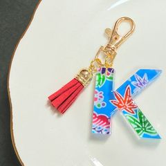 れぉん様 専用 KK イニシャルキーホルダー グリーン ブラック