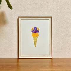 新品☆額縁付アートポスター(BRUCE MCGAW GRAPHICS)☆アンディ・ウォーホル（Andy Warhol）☆ポップアート☆Ice Cream Dessert, c. 1959 (purple fancy)☆アイスクリーム☆123
