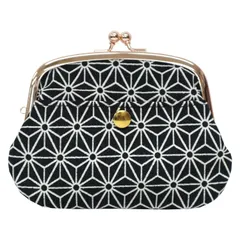 小紋工房 4寸親子がま口 財布 小次郎（黒） 小銭入れ カードケース 二越ちりめん 京都 和KOMONO 江戸小紋 0207 [小次郎（黒）]