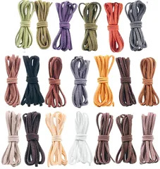 ★即日発送★スエード 革紐 8色/60色セット 幅3mm 革ひも 皮ひも レザー 紐 レザークラフト アクセサリー用紐 DIY 手芸材料 スウェード調 (20色セット 各長さ1m)