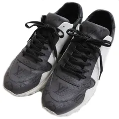 美品●LOUIS VUITTON ルイヴィトン ランアウェイ・ライン レザー モノグラム ローカットスニーカー ブラック×グレー×ホワイト 9 1/2 伊製