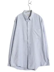 【お得なクーポン配布中!】 90s USA製 エルエルビーン ストライプ 長袖 ボタンダウン シャツ メンズ L オールド オックスフォード 長袖シャツ ワイシャツ ポケット付き