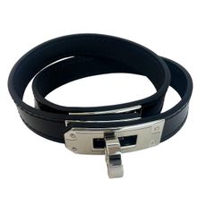 新品未使用 HERMES エルメス Kelly double bracelet レザーブレスレット ケリー T5 Black ブラック