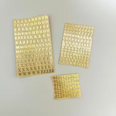 3枚セット レジンシール ゴールド アルファベット＆数字 シール3枚セット