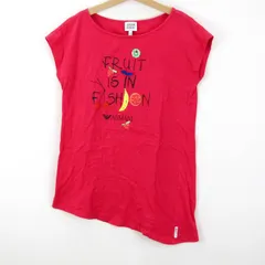 アルマーニ 半袖Tシャツ アシンメトリー フルーツ柄 フロントプリント トップス キッズ 女の子用 10A 142CMサイズ レッド ARMANI 【中古】のサムネイル