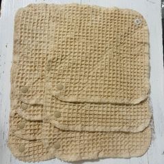 布ナプキン　おりもの用　紅茶染ワッフルシート　7枚セット　ネームなし　ボタン付き　すぃーと・こっとん　ベージュbb7