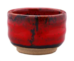 【人気商品】おちょこ ぐい呑み 猪口 盃 陶器 酒器 鬼深紅 径約6.6×高さ4.3cm 紅色 赤 美濃焼 レッド 日本製 131-1772