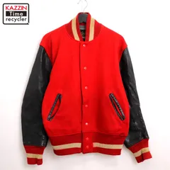 60s vintage アームレザー ウール スタジャン メンズ L~XLサイズ相当 ビッグサイズ オーバーサイズ