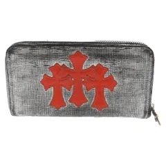 CHROME HEARTS (クロムハーツ) REC F ZIP 3セメタリー クロスパッチ ラウンドファスナー ロングウォレット 長財布 シルバー/ブラックのサムネイル
