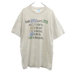 フルーツオブザルーム 90s オールド USA製 プリント 半袖 Tシャツ XXL グレー系 FRUIT OF THE LOOM メンズ 【中古】  【230821】